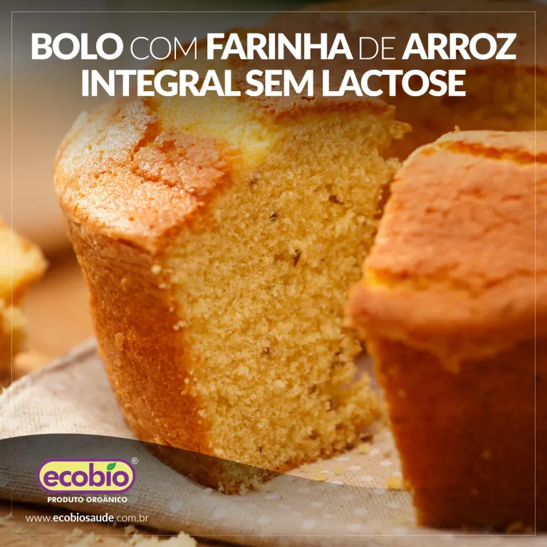 Bolo com farinha de arroz integral sem lactose